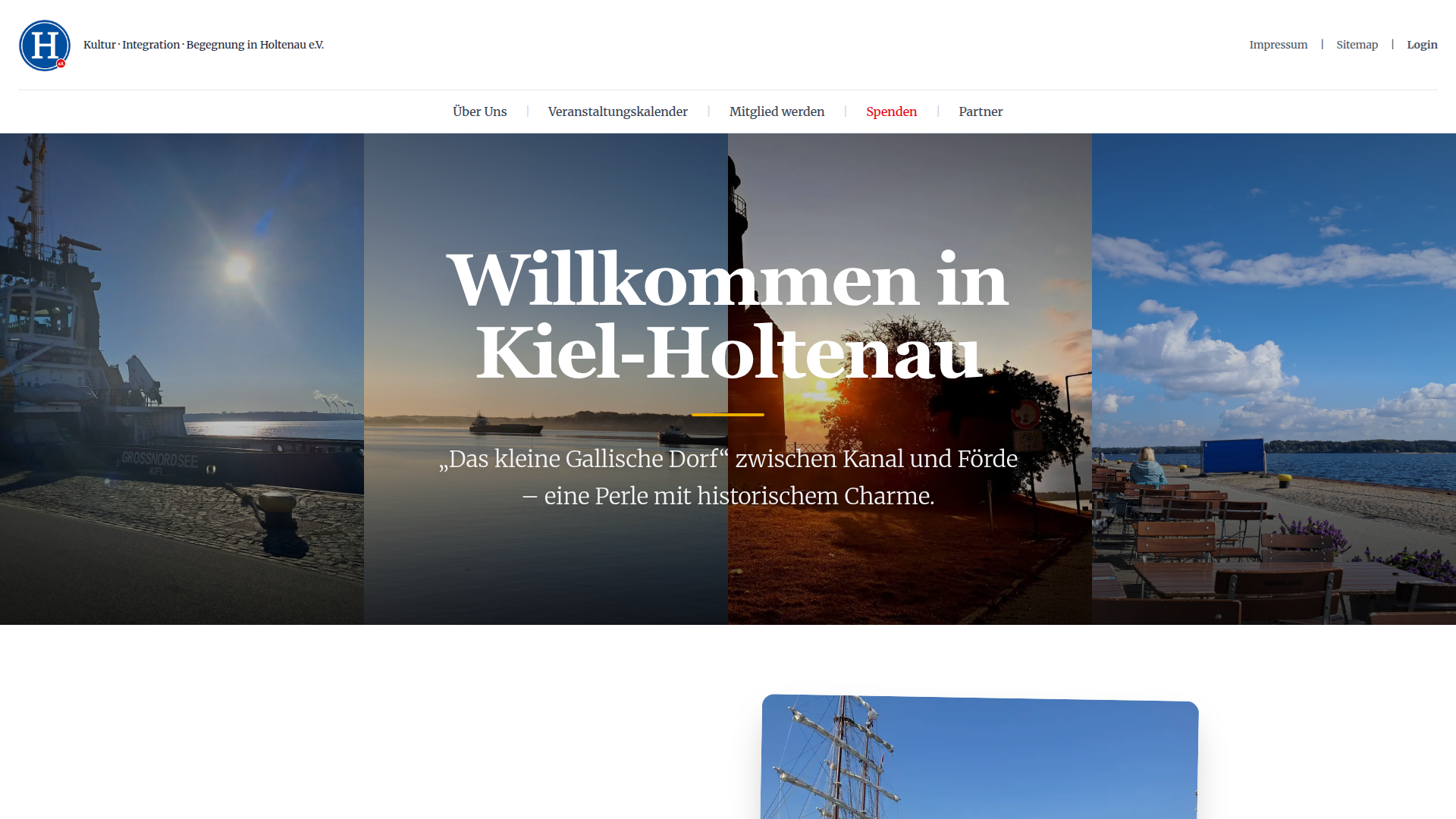 Holtenau e.V. Vereinswebsite auf Desktop